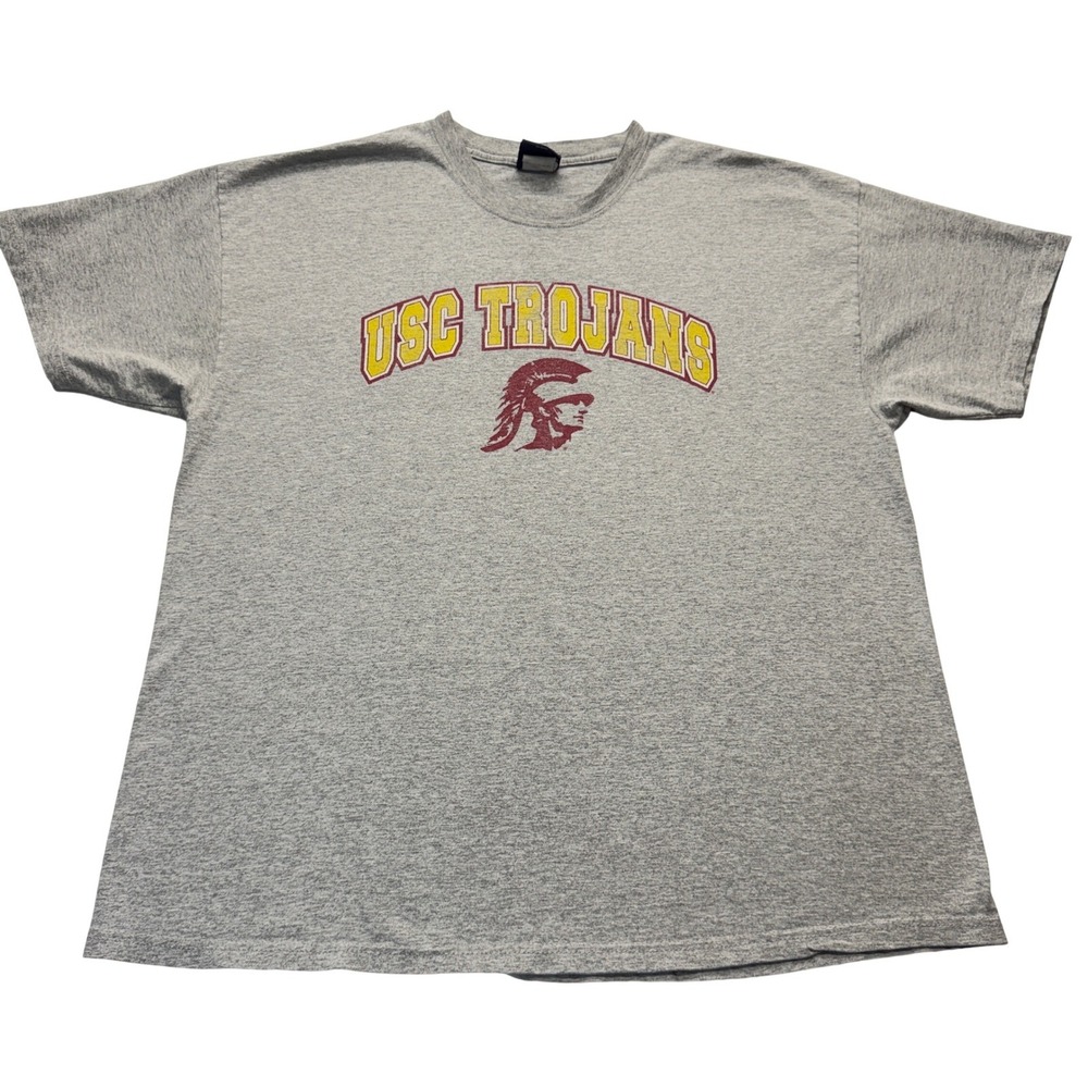 Vintage Y2K USC‎ Trojans T Shirt XL Gray AS Sports College Graphic Tee